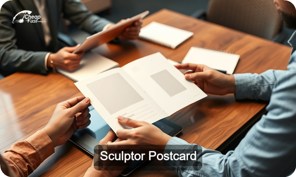 Sculptor Postcard Sample 03 · 4" x 9" design sample