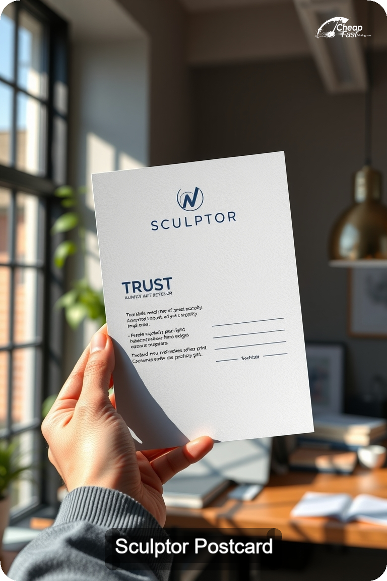 Sculptor Postcard Sample 06 · 4.5" x 11" design sample