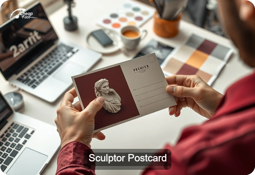 Sculptor Postcard Sample 07 · 4" x 6" design sample