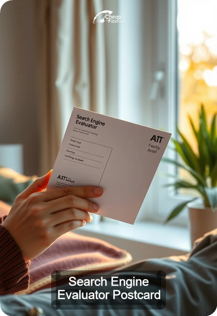 Search Engine Evaluator Postcard Sample 08 · 4.5" x 6.5" design sample