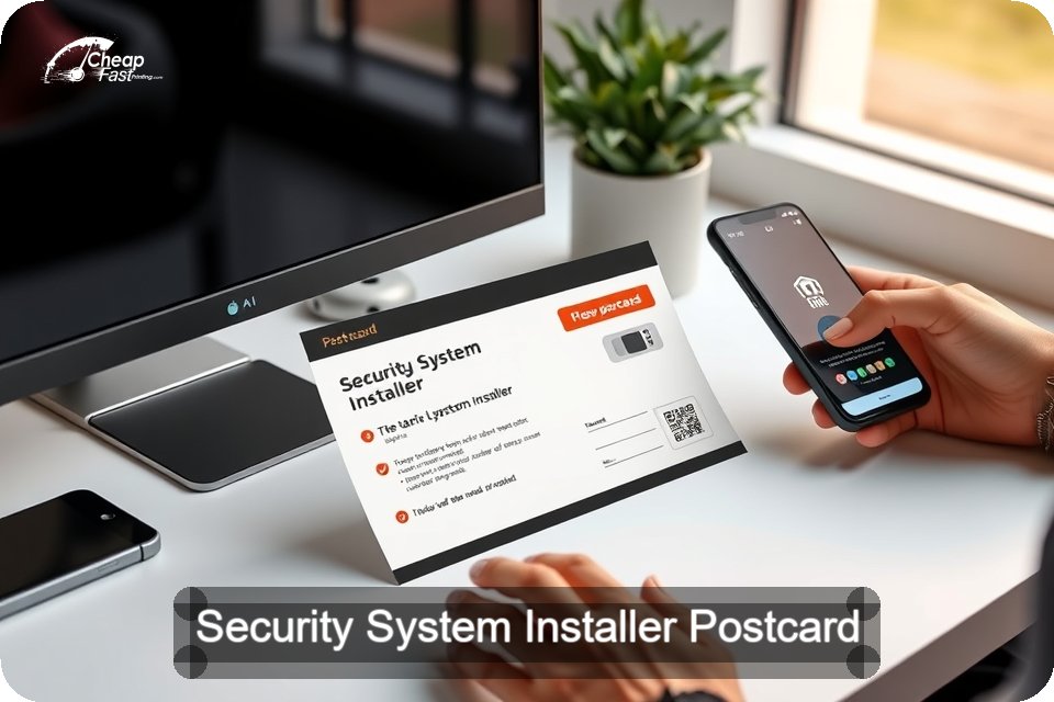 Security System Installer Postcard Sample 01 · 6" x 9" design sample