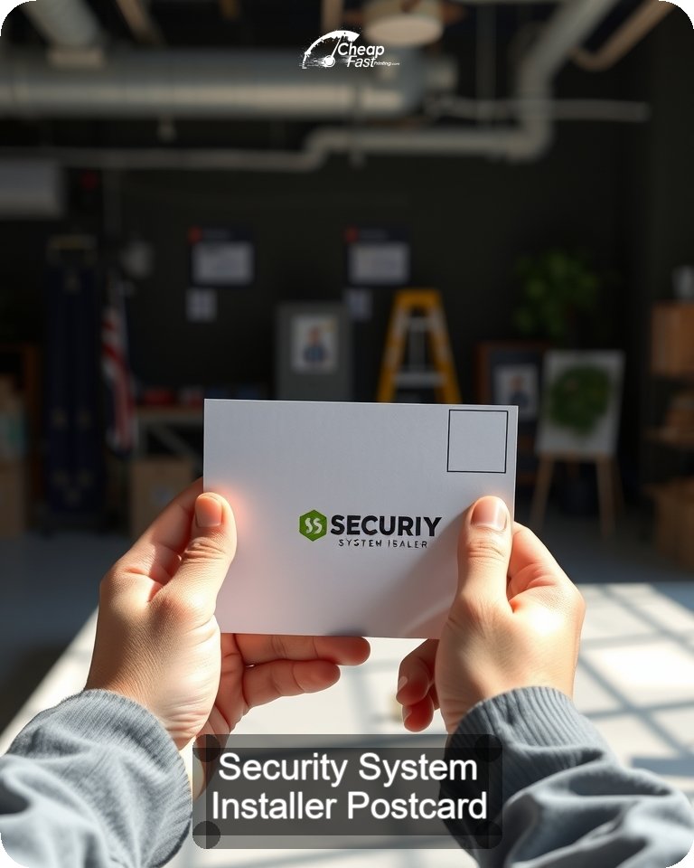 Security System Installer Postcard Sample 04 · 4.25" x 5.5" design sample