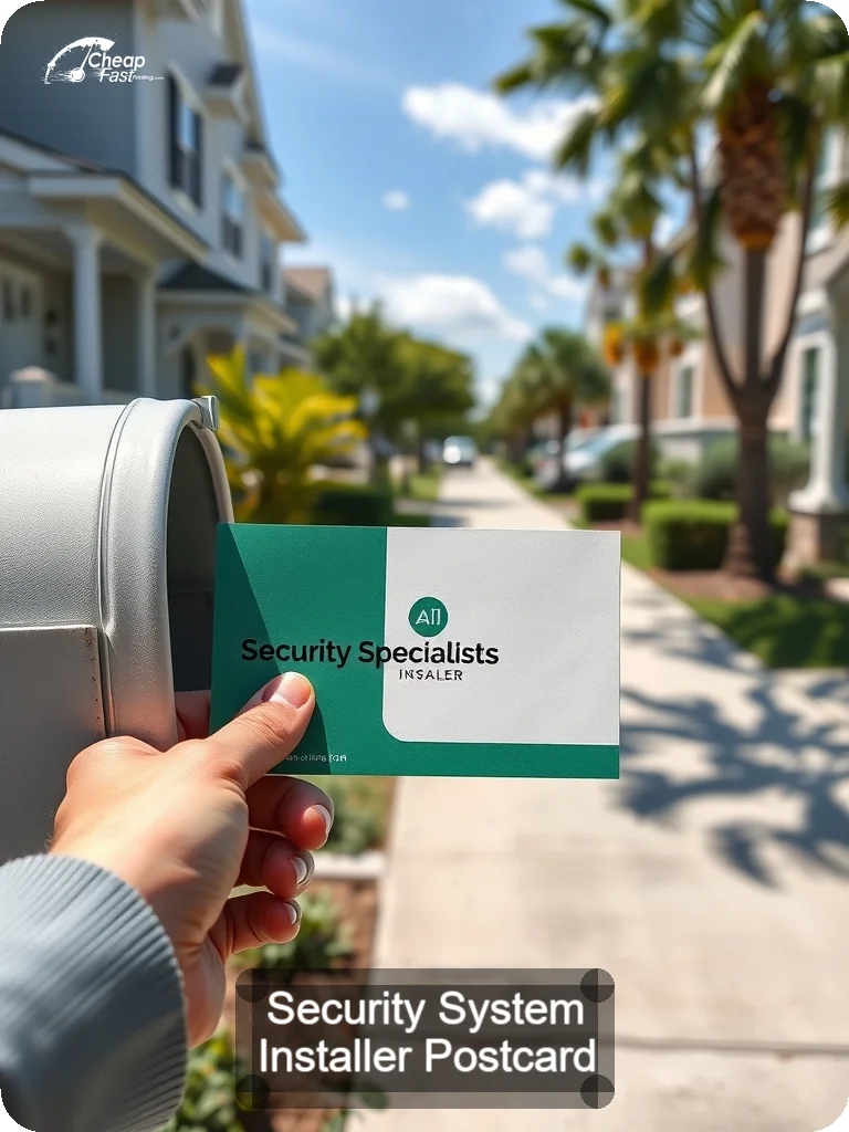 Security System Installer Postcard Sample 10 · 5" x 7" design sample