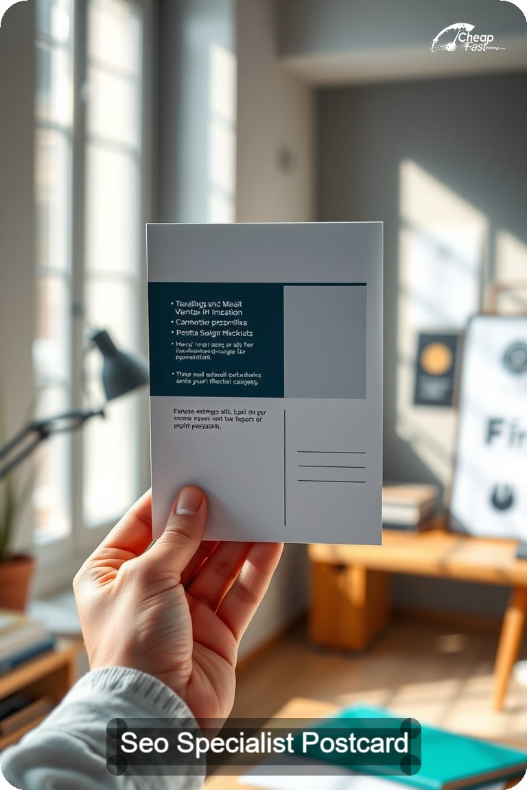 Seo Specialist Postcard Sample 05 · 4.5" x 11" design sample