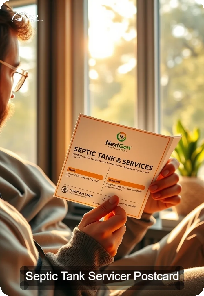 Septic Tank Servicer Postcard Sample 01 · 4.5" x 6.5" design sample