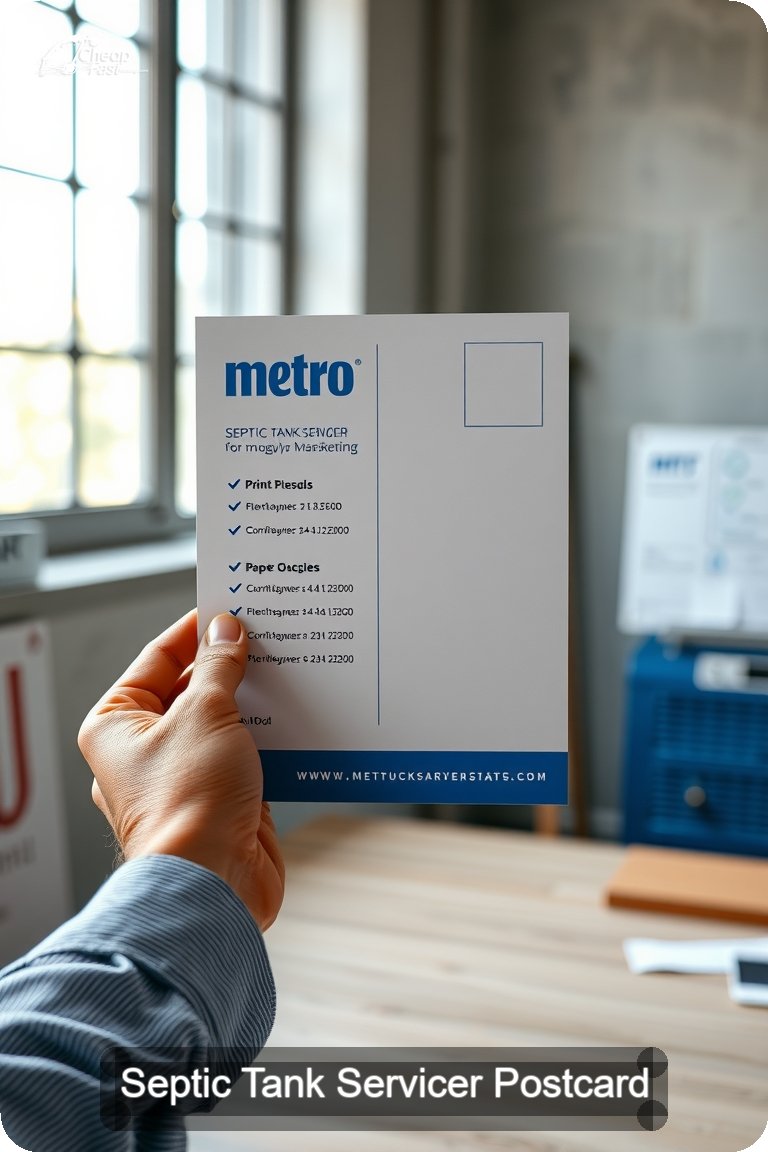 Septic Tank Servicer Postcard Sample 03 · 4.5" x 11" design sample