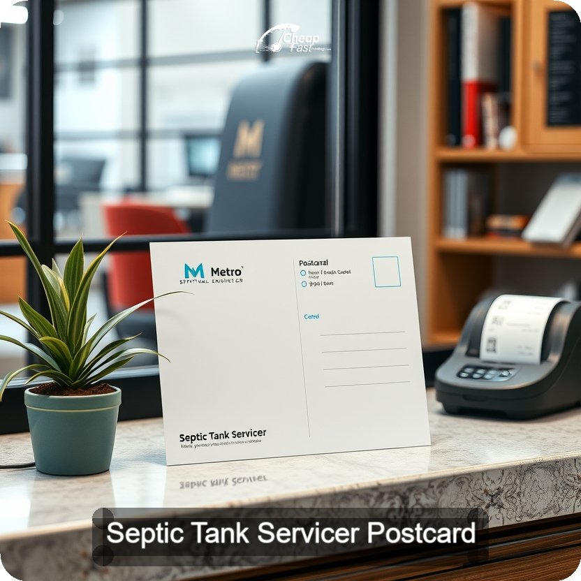 Septic Tank Servicer Postcard Sample 08 · 5" x 5" design sample