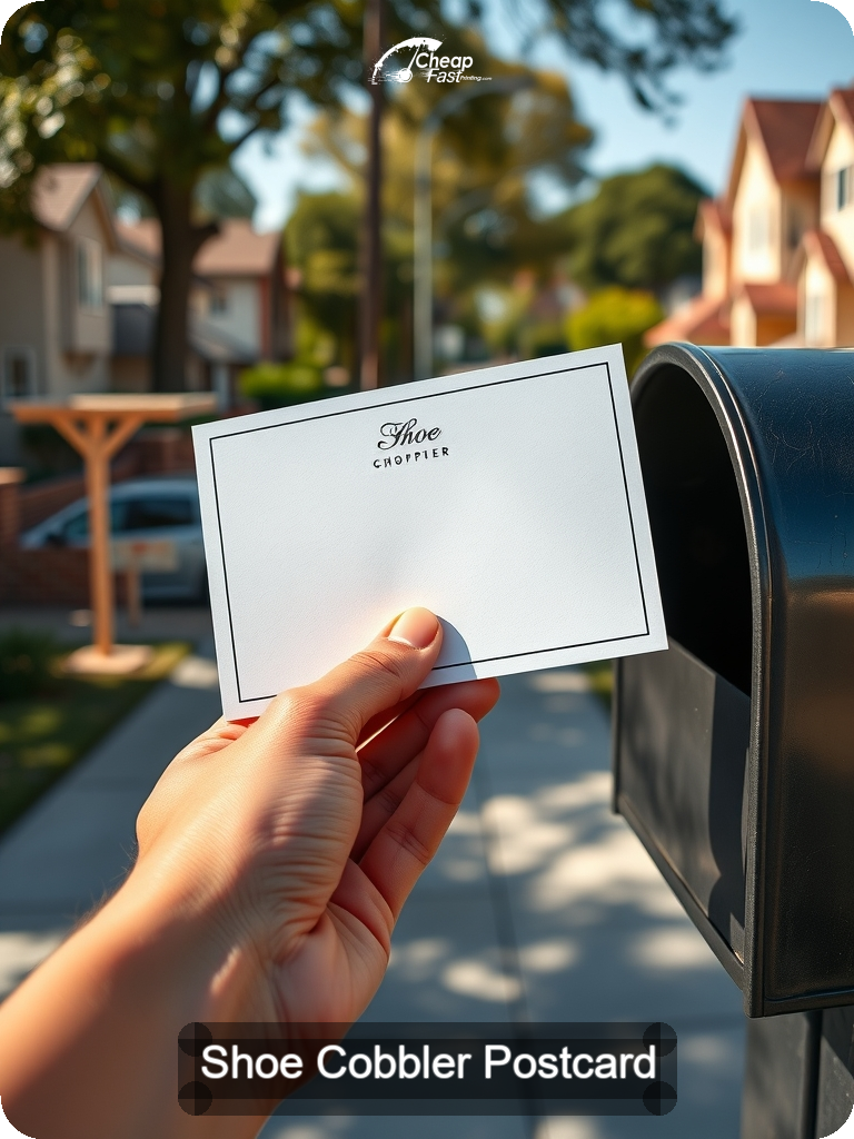 Shoe Cobbler Postcard Sample 01 · 5" x 7" design sample