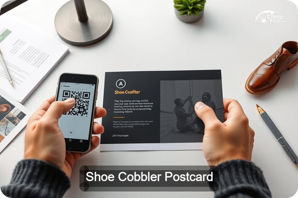 Shoe Cobbler Postcard Sample 02 · 6" x 9" design sample