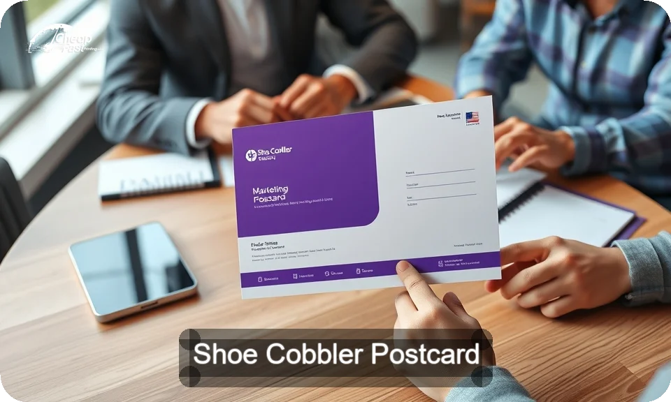 Shoe Cobbler Postcard Sample 06 · 4" x 9" design sample