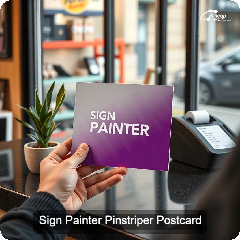 Sign Painter Pinstriper Postcard Sample 09 · 5" x 5" design sample