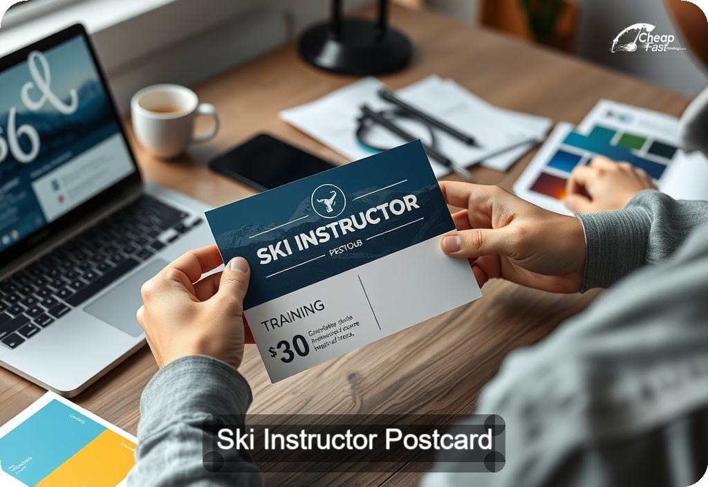 Ski Instructor Postcard Sample 01 · 4" x 6" design sample