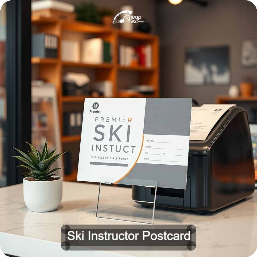 Ski Instructor Postcard Sample 05 · 5" x 5" design sample