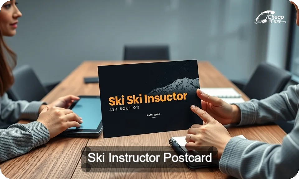 Ski Instructor Postcard Sample 07 · 4" x 9" design sample