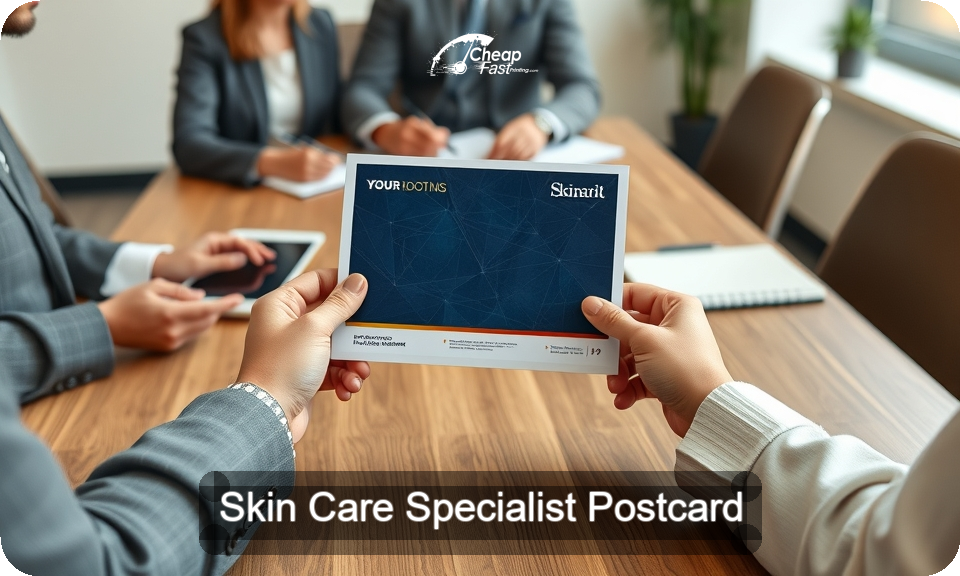 Skin Care Specialist Postcard Sample 07 · 4" x 9" design sample