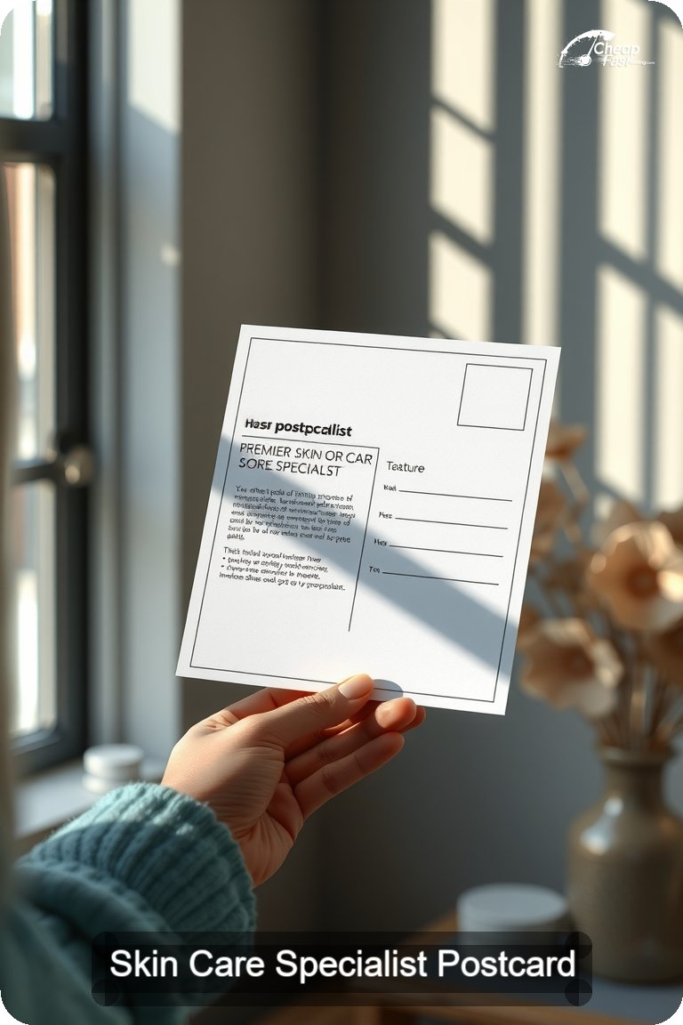 Skin Care Specialist Postcard Sample 10 · 4.5" x 11" design sample