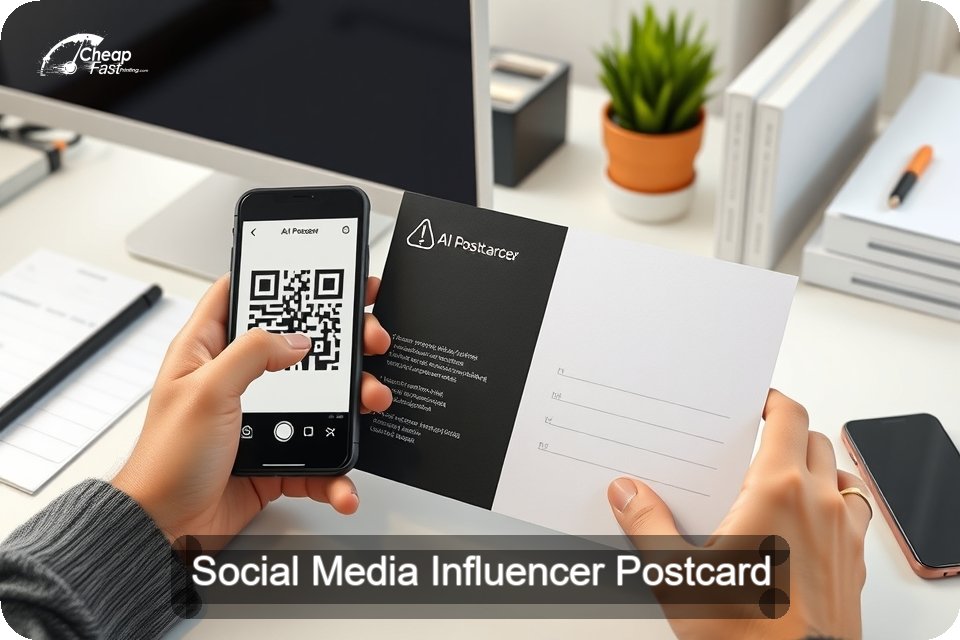Social Media Influencer Postcard Sample 01 · 6" x 9" design sample
