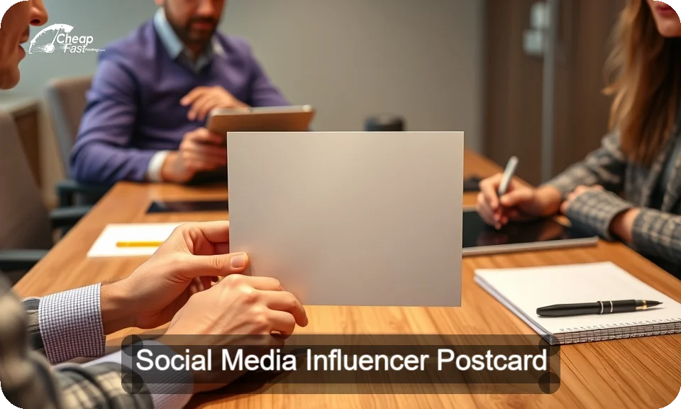 Social Media Influencer Postcard Sample 05 · 4" x 9" design sample