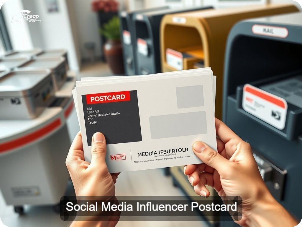 Social Media Influencer Postcard Sample 07 · 6.5" x 9" design sample