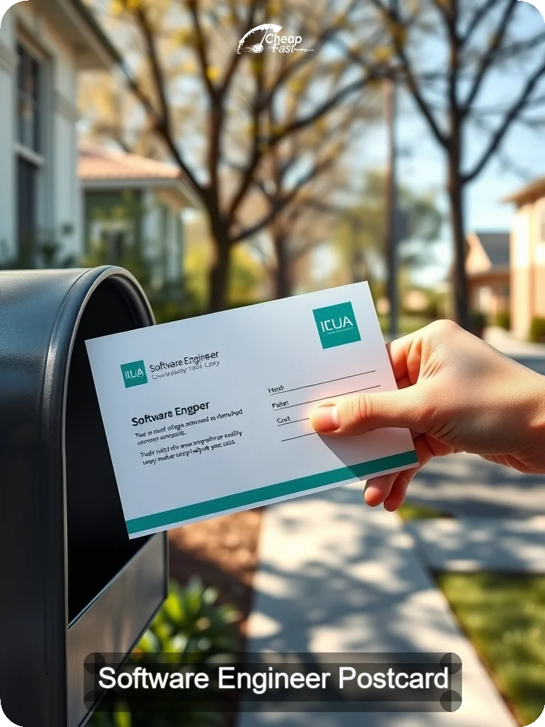 Software Engineer Postcard Sample 05 · 5" x 7" design sample