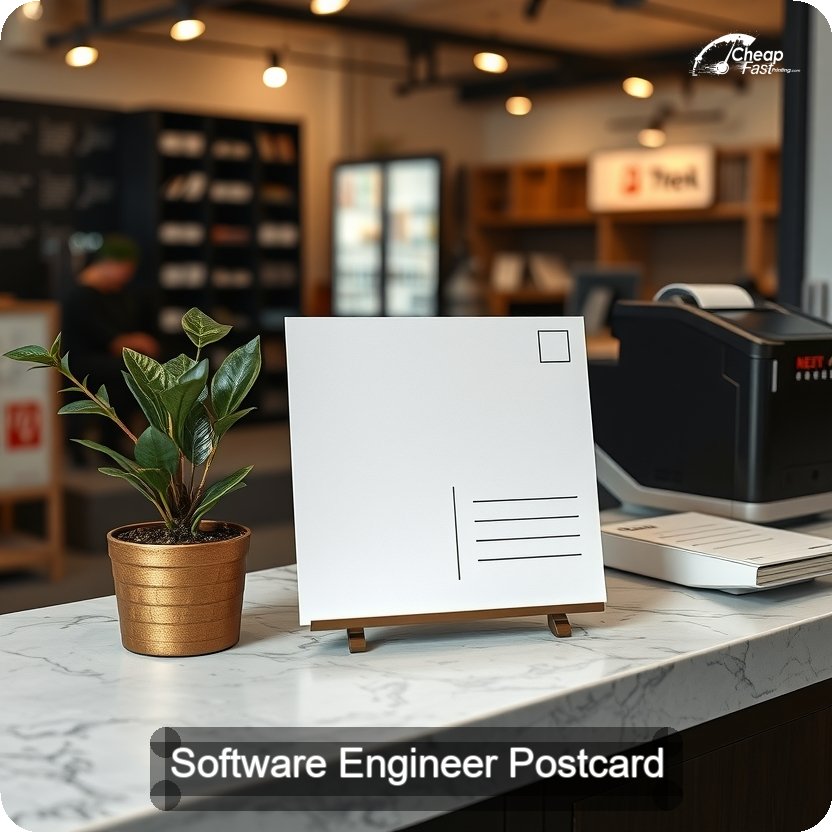 Software Engineer Postcard Sample 08 · 5" x 5" design sample