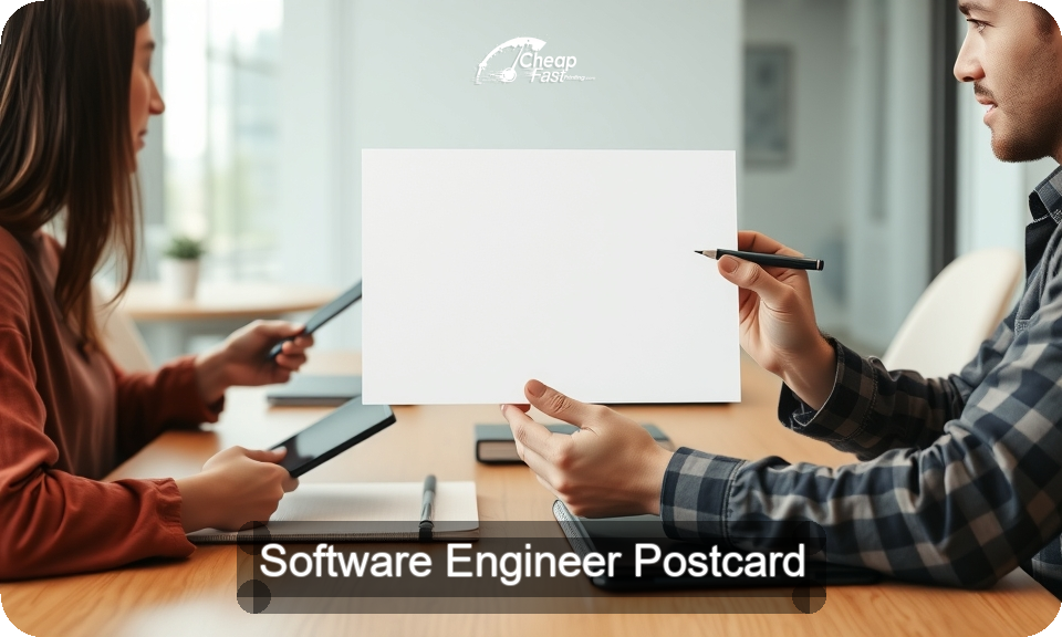 Software Engineer Postcard Sample 10 · 4" x 9" design sample