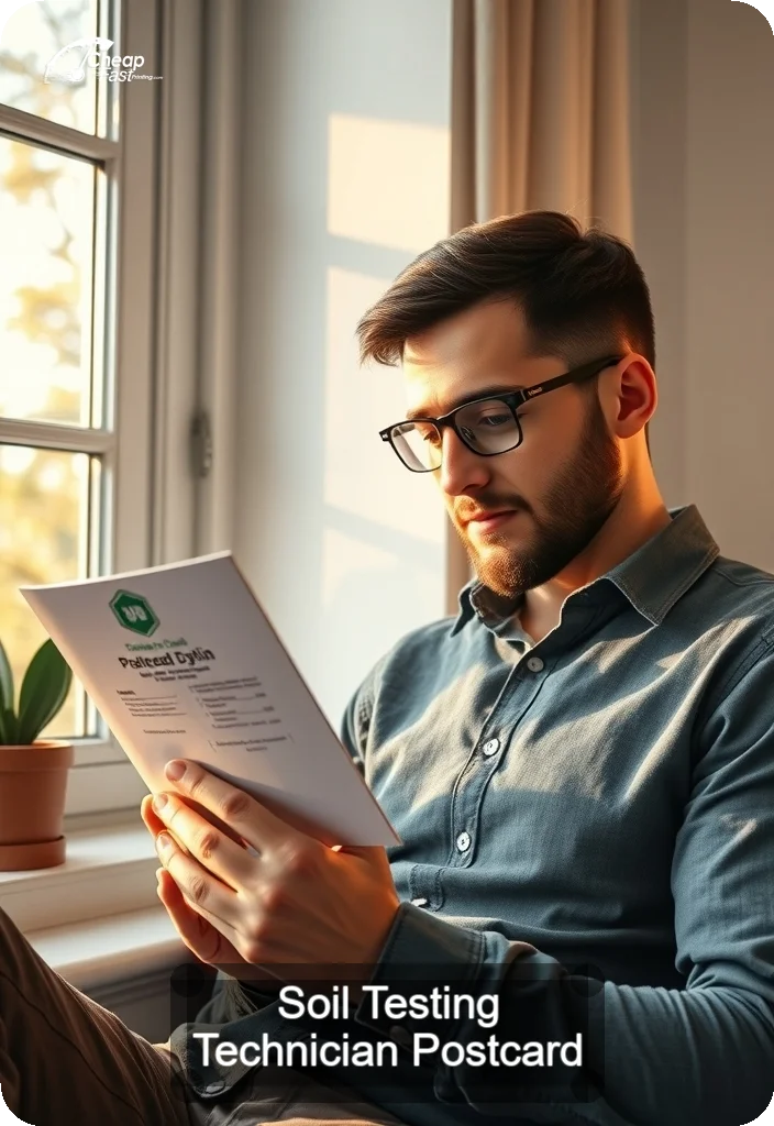 Soil Testing Technician Postcard Sample 09 · 4.5" x 6.5" design sample