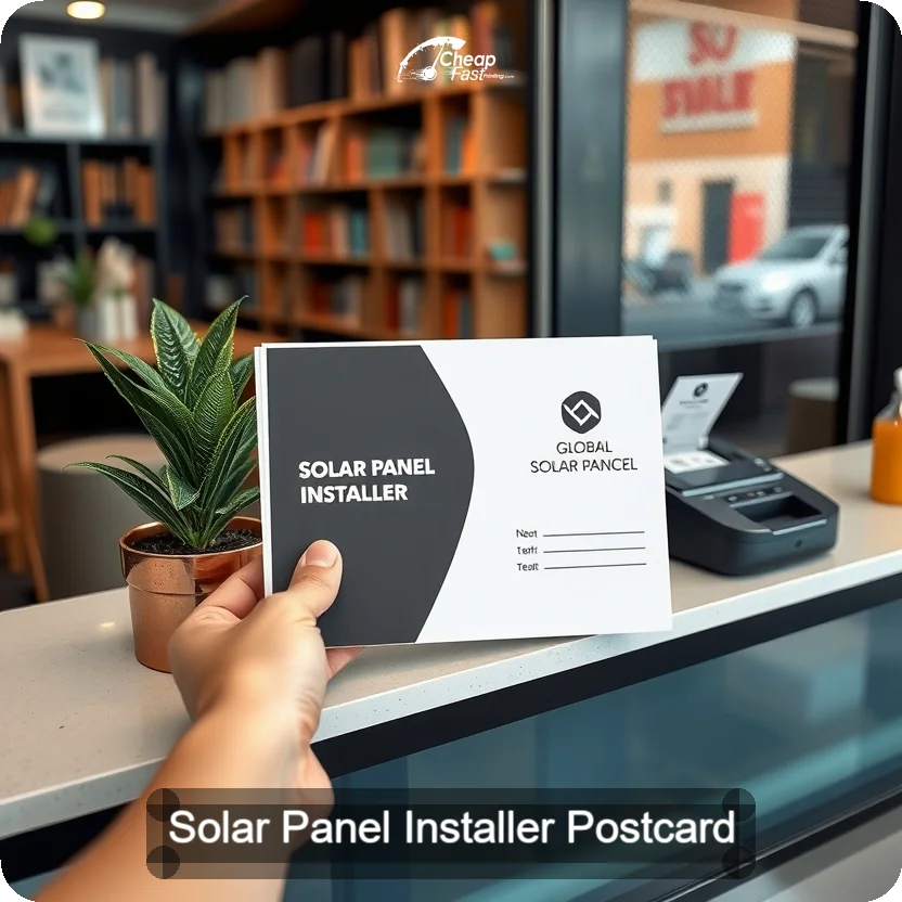 Solar Panel Installer Postcard Sample 07 · 5" x 5" design sample