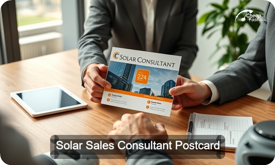 Solar Sales Consultant Postcard Sample 02 · 4" x 9" design sample