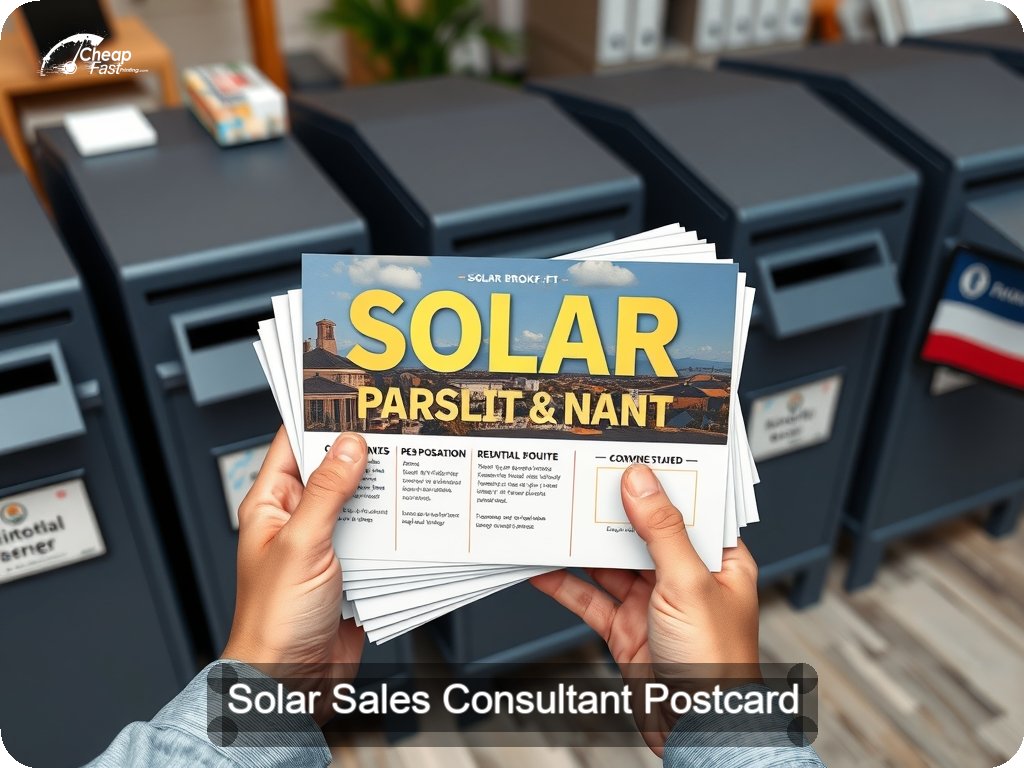Solar Sales Consultant Postcard Sample 04 · 6.5" x 9" design sample
