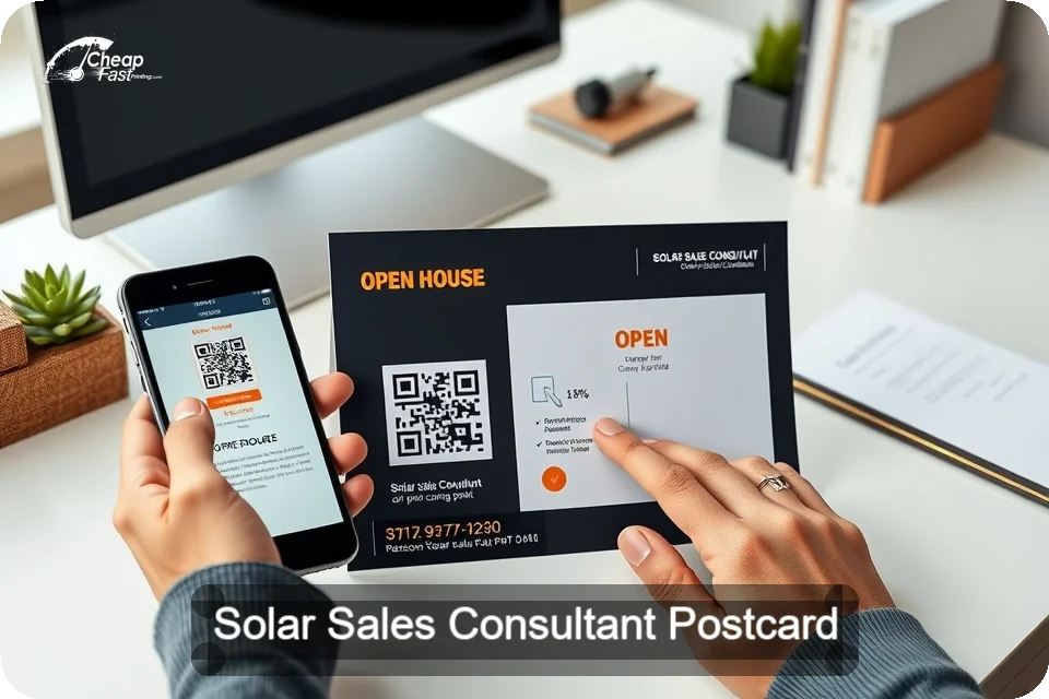 Solar Sales Consultant Postcard Sample 08 · 6" x 9" design sample