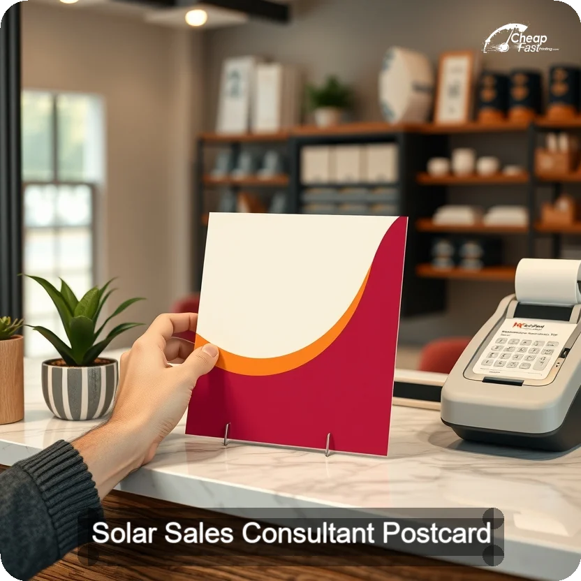 Solar Sales Consultant Postcard Sample 10 · 5" x 5" design sample