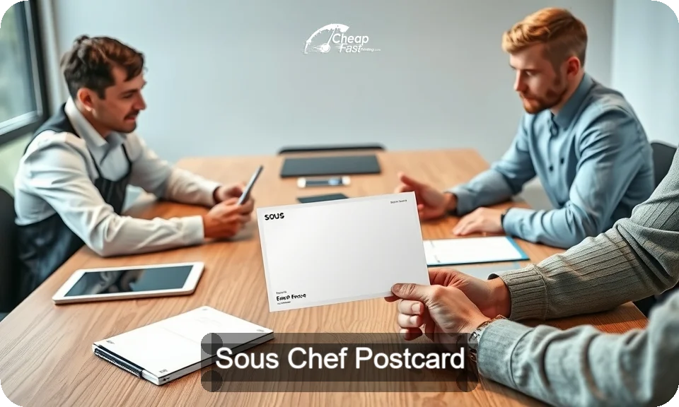 Sous Chef Postcard Sample 04 · 4" x 9" design sample