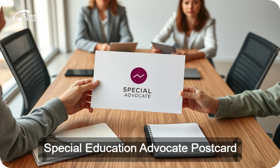 Special Education Advocate Postcard Sample 06 · 4" x 9" design sample