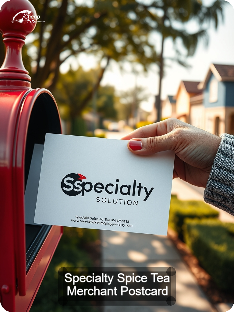 Specialty Spice Tea Merchant Postcard Sample 02 · 5" x 7" design sample