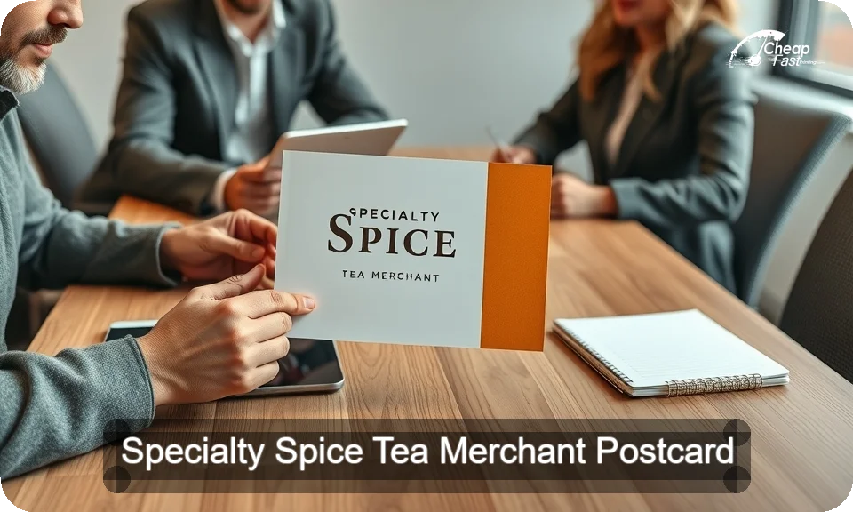 Specialty Spice Tea Merchant Postcard Sample 07 · 4" x 9" design sample