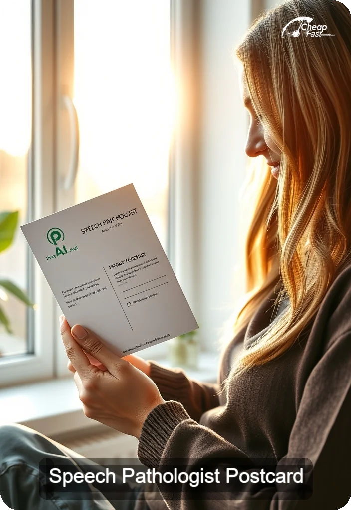 Speech Pathologist Postcard Sample 06 · 4.5" x 6.5" design sample