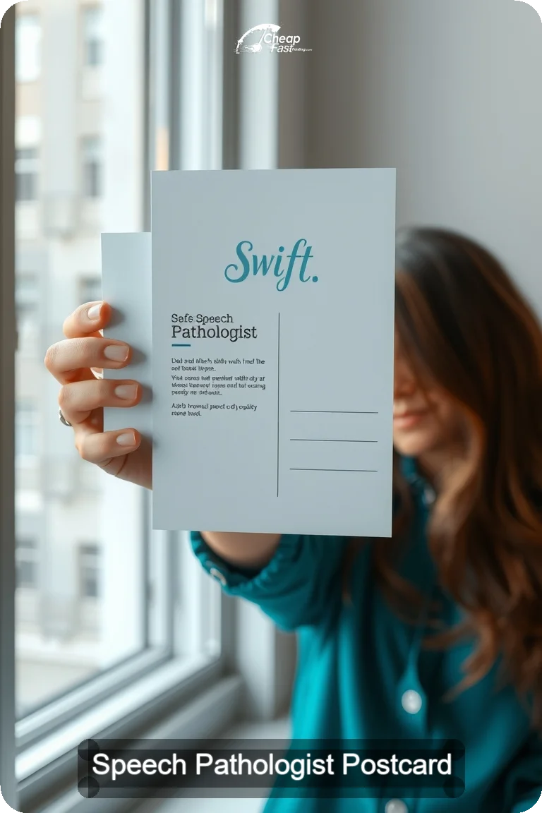 Speech Pathologist Postcard Sample 08 · 4.5" x 11" design sample