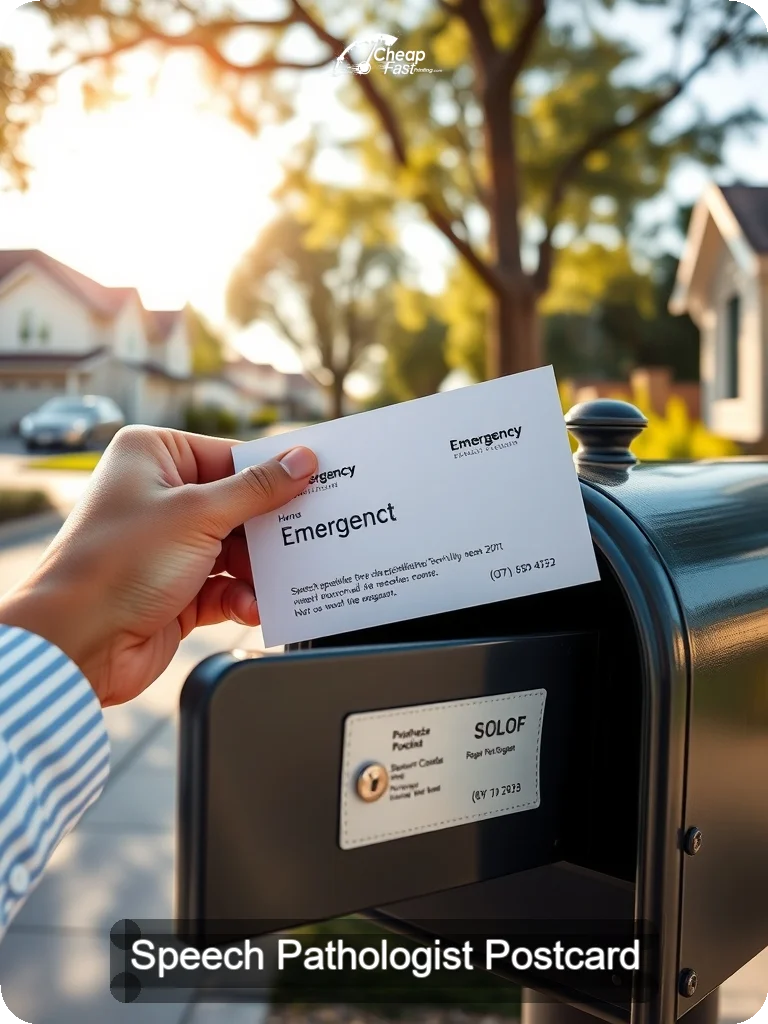 Speech Pathologist Postcard Sample 10 · 5" x 7" design sample