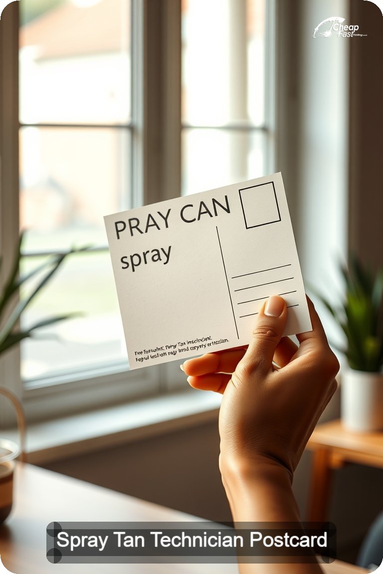 Spray Tan Technician Postcard Sample 01 · 4.5" x 11" design sample