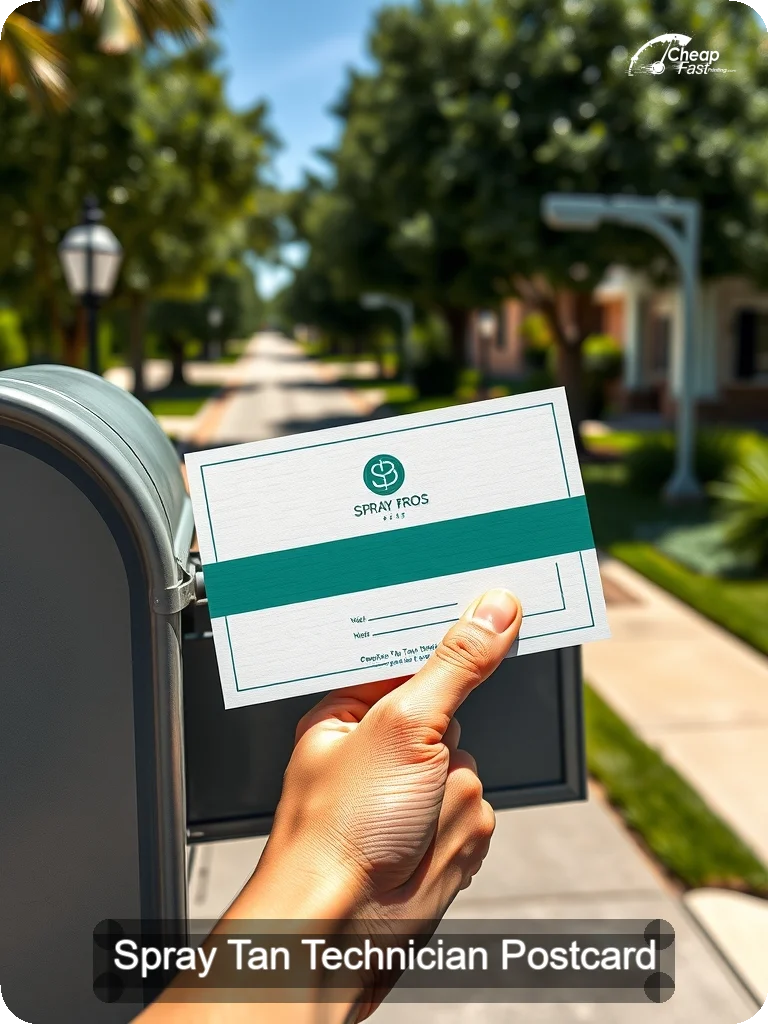 Spray Tan Technician Postcard Sample 03 · 5" x 7" design sample