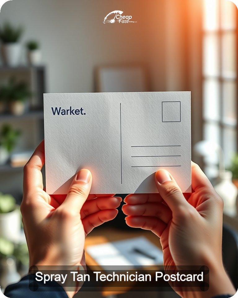 Spray Tan Technician Postcard Sample 07 · 4.25" x 5.5" design sample