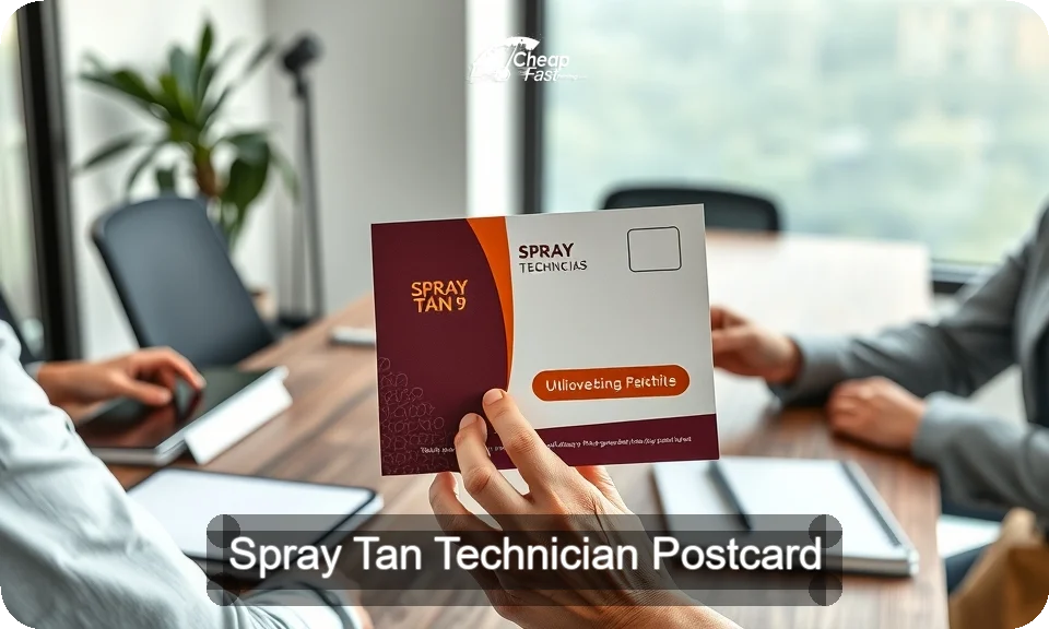 Spray Tan Technician Postcard Sample 08 · 4" x 9" design sample