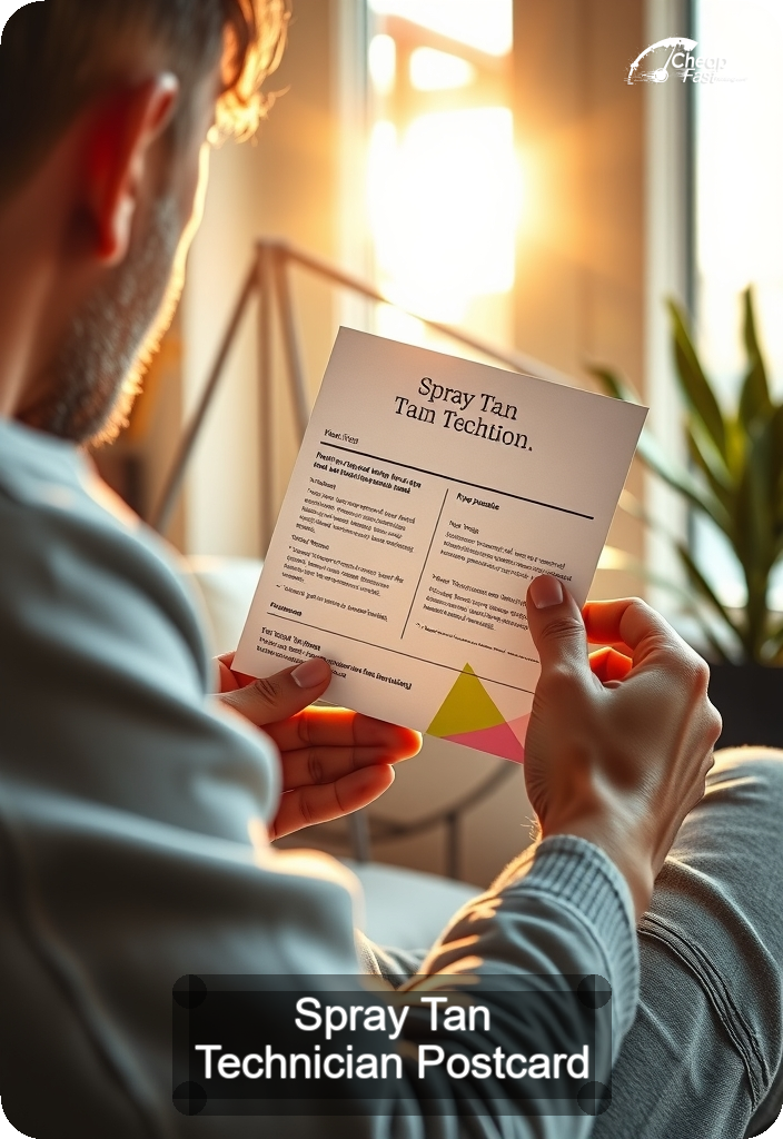 Spray Tan Technician Postcard Sample 09 · 4.5" x 6.5" design sample