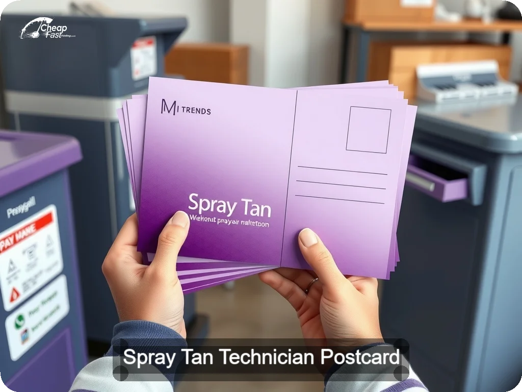 Spray Tan Technician Postcard Sample 10 · 6.5" x 9" design sample