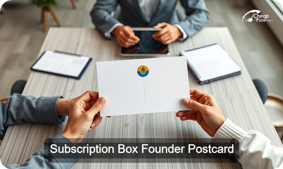 Subscription Box Founder Postcard Sample 02 · 4" x 9" design sample