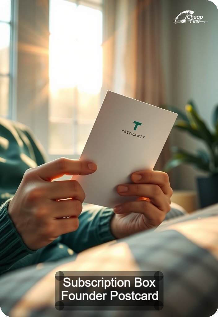 Subscription Box Founder Postcard Sample 03 · 4.5" x 6.5" design sample