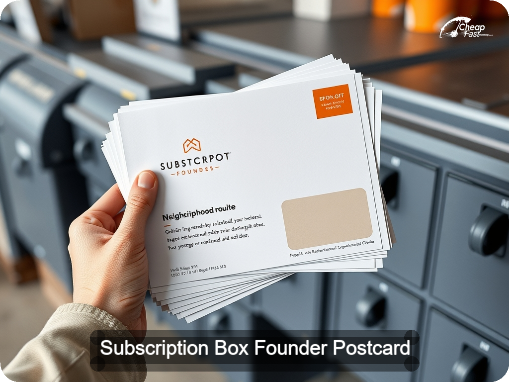 Subscription Box Founder Postcard Sample 04 · 6.5" x 9" design sample
