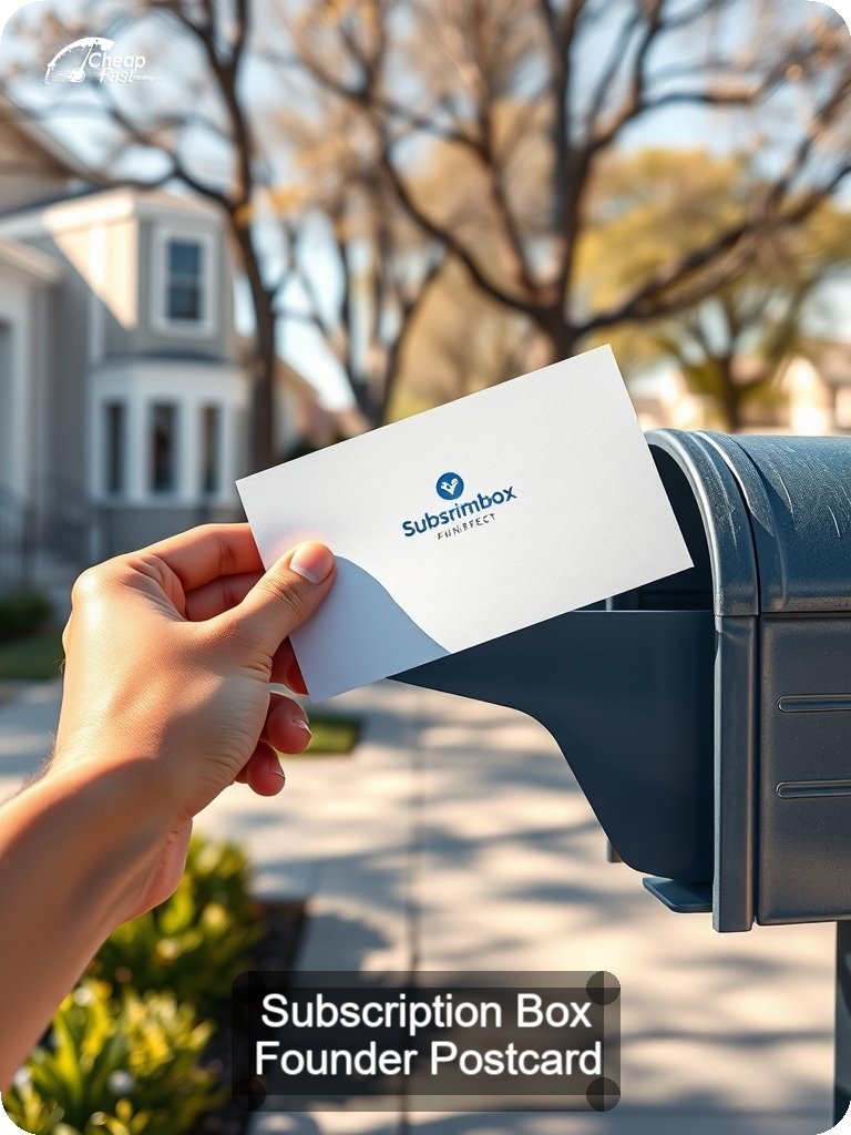 Subscription Box Founder Postcard Sample 07 · 5" x 7" design sample