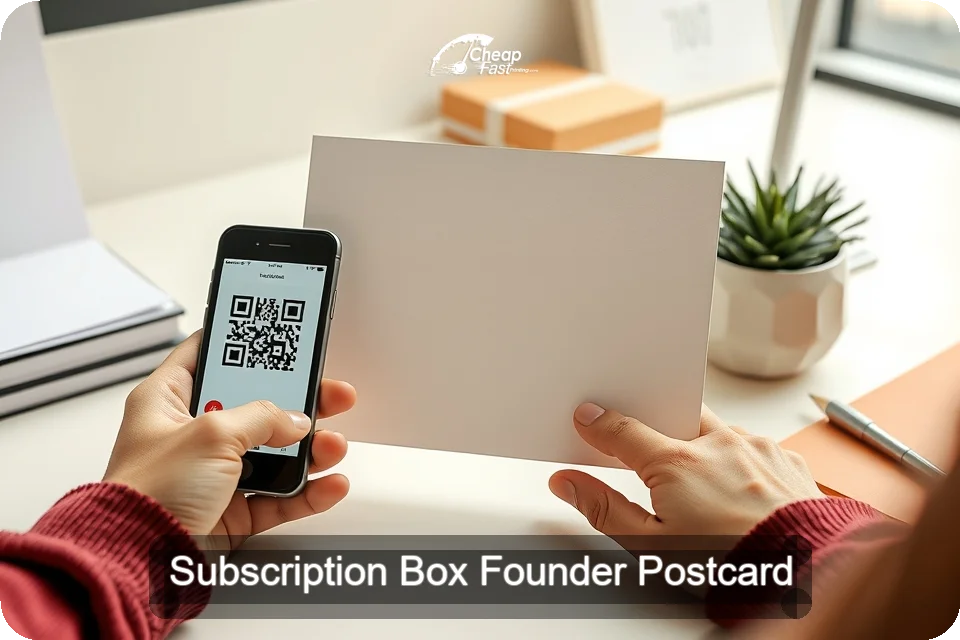 Subscription Box Founder Postcard Sample 08 · 6" x 9" design sample